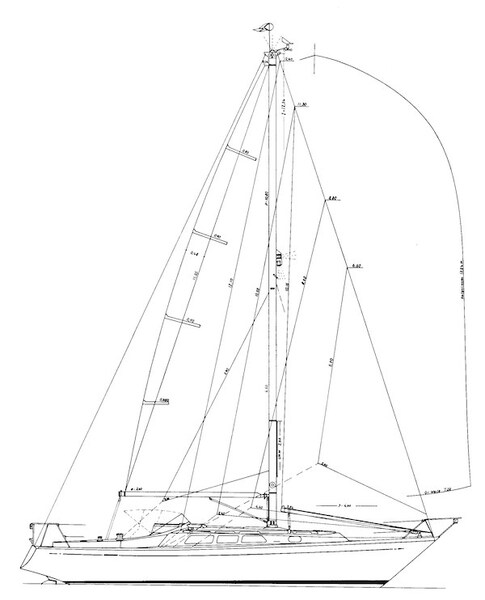 Segelplan Asmus KG Yachtbau Hanseat 70