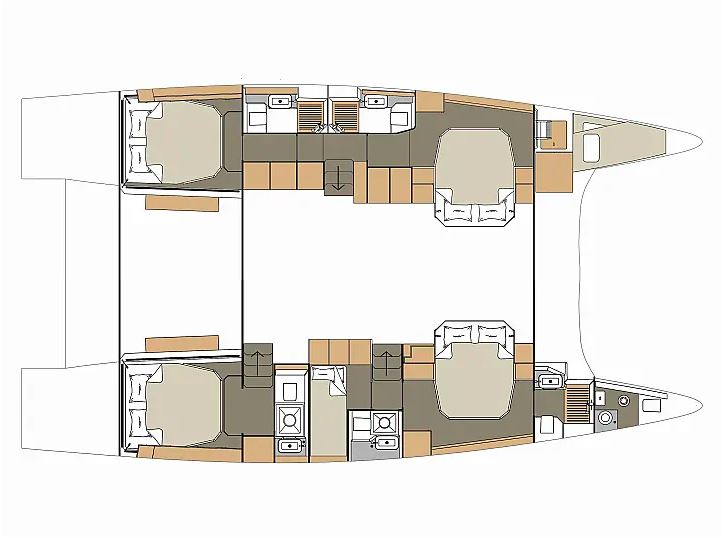 Layout Dufour 48 Catamaran 