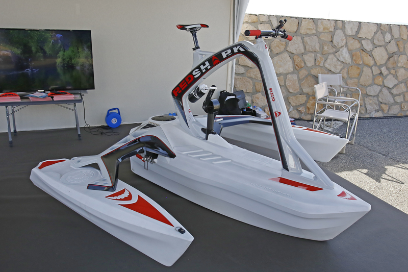 Fun Red Shark Bikes - Take a bike ride on the water