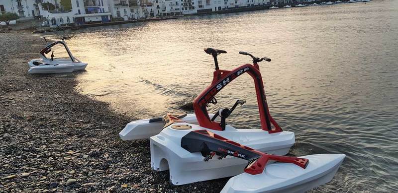 Fun Red Shark Bikes - Take a bike ride on the water