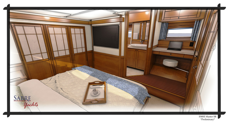 Master stateroom Sabre Yachts Team announce the new Sabre 58 Salon Express