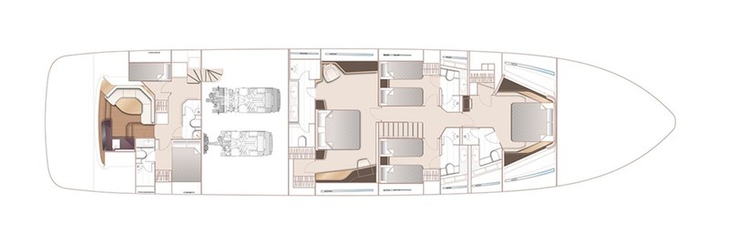 Layout lower deck (optional) Princess presents its new X95 - A new concept from Princess